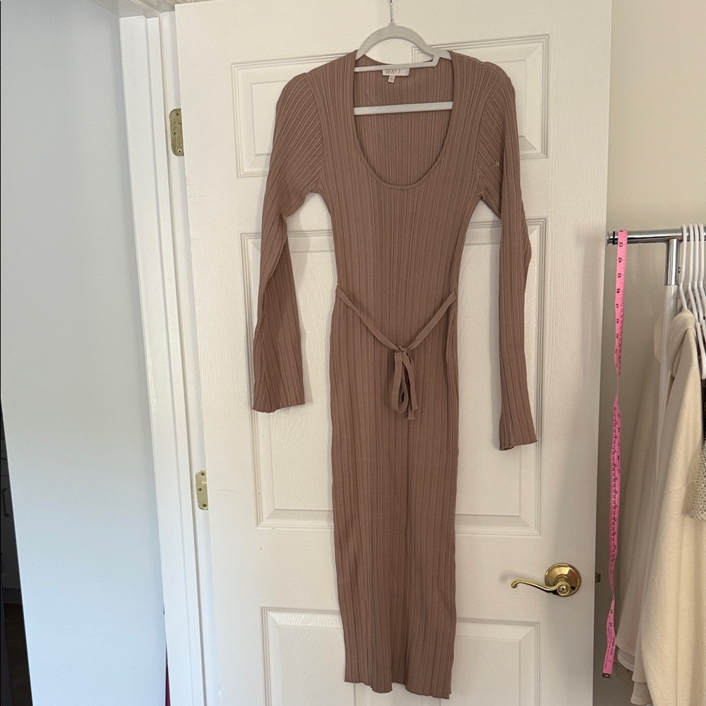 NWOT- WAYF Alexi Long Sleeve Ribbed Dress - Picture 3 of 13
